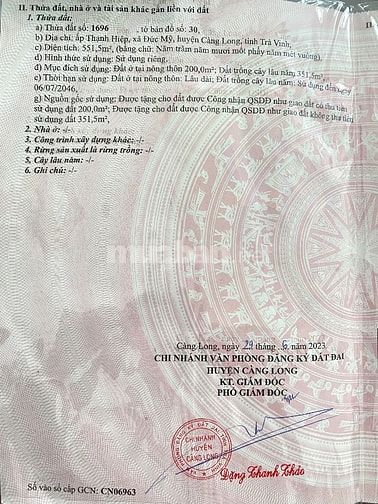 Chính chủ cần bán miếng đất 551m Có sẵn nhà và 200m thổ cư