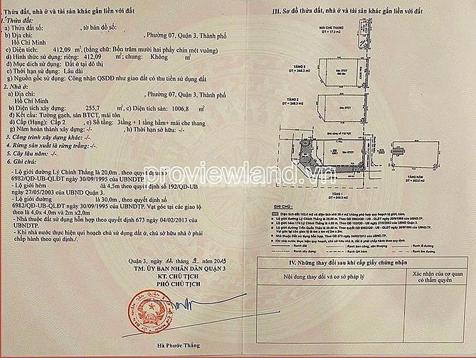 Bán nhà góc 2 mặt tiền, khu VIP trung tâm Q3, 1 hầm + 3 tầng, 14x30m đ