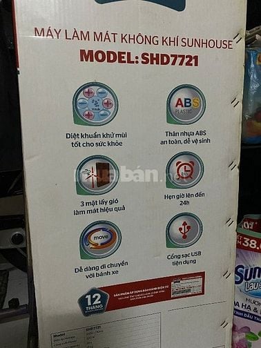 QUẠT ĐIỀU HOÀ SUNHOUSE SHD7721 30L mới 90%