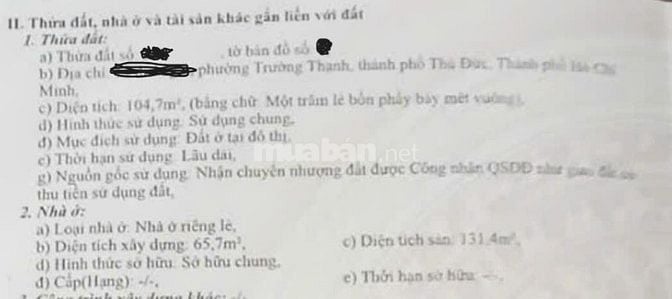 Người Thân gửi bán - Nhà phố Khu Đông - Đông Đúc