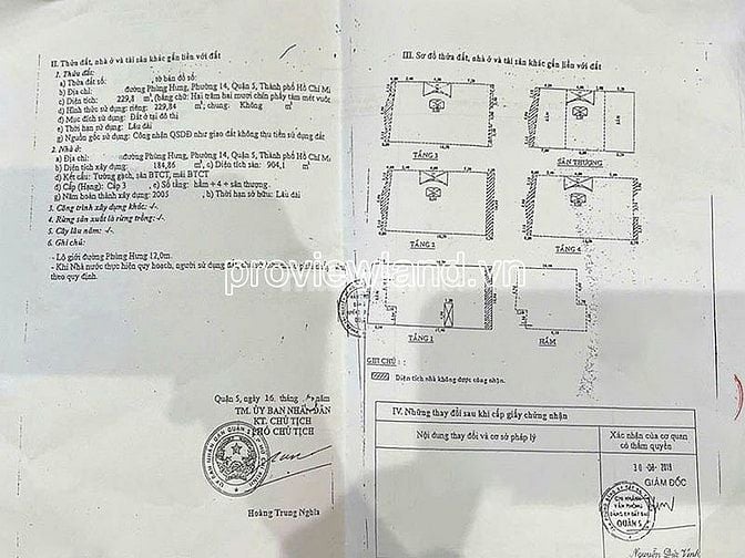 Bán nhà phố Quận 5, MT Phùng Hưng, 11x13m đất, 1 hầm + 4 tầng, sổ hồng