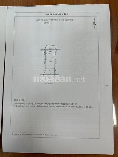 NHÀ CẤP 4 - KHU B TẬP THỂ ĐH MỎ - CỔ NHUẾ - PHÂN LÔ 2 MẶT NGÕ 