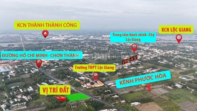  2.222 m2 đất 3 mặt tiền nhựa trung tâm 3 KCN Đức Hòa, Long An