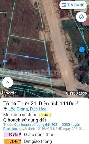  2.222 m2 đất 3 mặt tiền nhựa trung tâm 3 KCN Đức Hòa, Long An