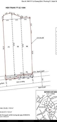 Bán 3 lô đất rộng đẹp hxh (4,2x30) 494/1/11 Lê Quang Định p1 Gò Vấp