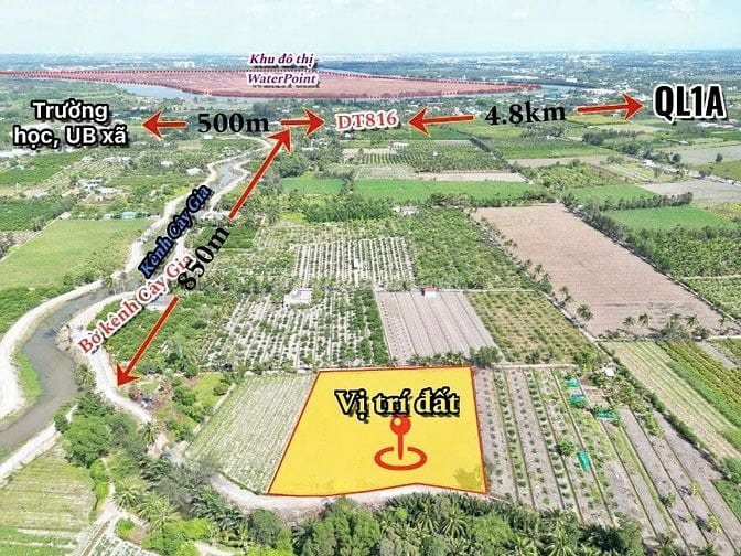 1000mv đất vườn View Sông giá 999 triệu hết sổ tại Tỉnh lộ 816 LA