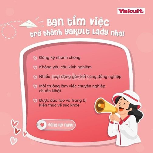 TUYỂN GẤP 10 NỮ BÁN SỮA YAKULT TẠI QUẬN GÒ VẤP