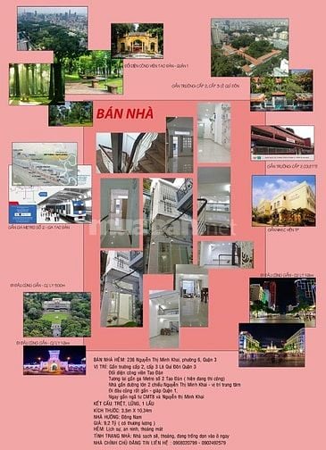 Bán nhà hẻm Nguyễn Thị Minh Khai, Phường 6, Quận 3, 3,6x11m
