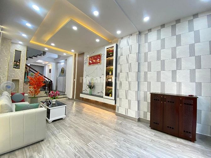 Nhà đường 5m Thông Bùi Quang Là F12 GV. 3.5x14 Trệt 2 lầu sân thượng