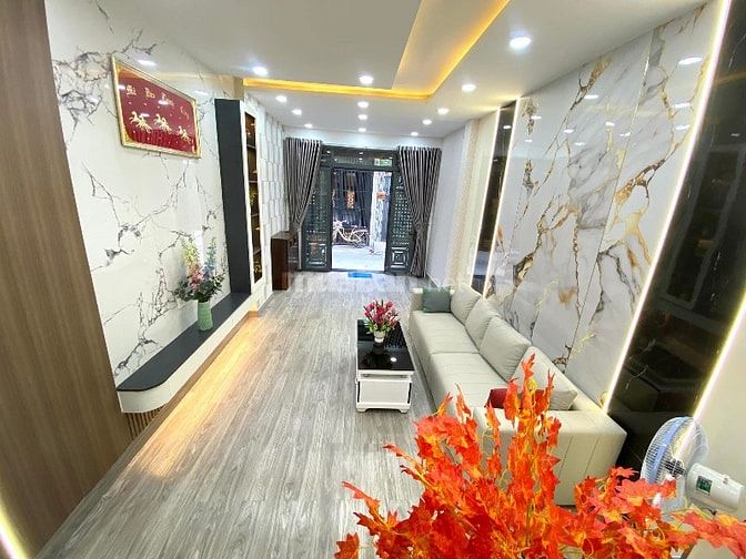 Nhà đường 5m Thông Bùi Quang Là F12 GV. 3.5x14 Trệt 2 lầu sân thượng