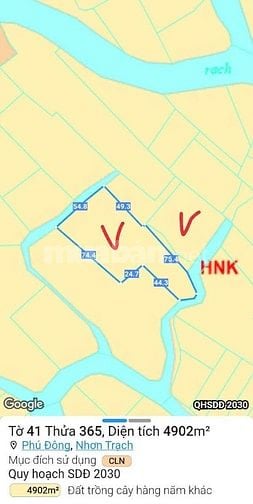 Đất cây lâu năm phú đông mặt rạch 800tr/1000m2
