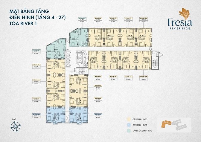 Fresia Tân Vạn Căn Hộ 2 Phòng ngủ Diện Tích 60m2 Giá Tốt Nhất Khu Vực