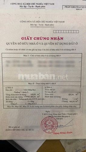 Tầng trệt Chung cư Trần Hưng Đạo P7 Q5 3PN , SHR 105,99m2 hỗ trợ NH