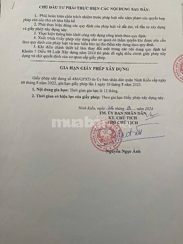 BÁN NỀN CẤP PHÉP XÂY DỰNG CHÍNH 