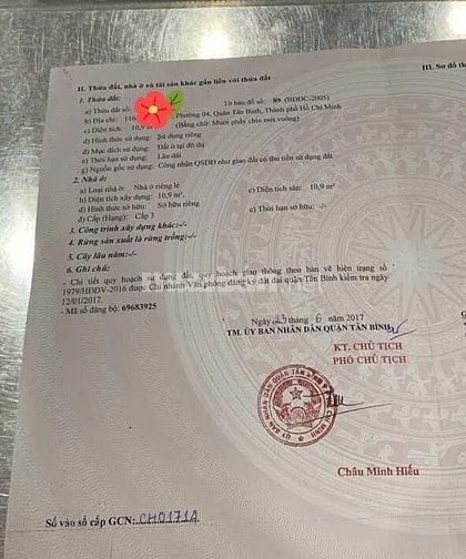Bán nhà Nhỏ 2 tầng ngay trung tâm Phường 4, Tân Bình,  2.5 tỷ