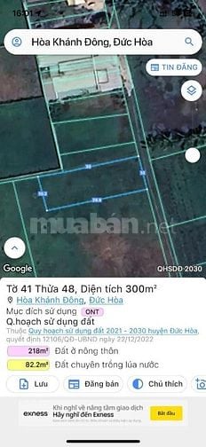 Bán lô đất 5m x 30m thổ cư gần 823D Đức Hoà Long An 750tr