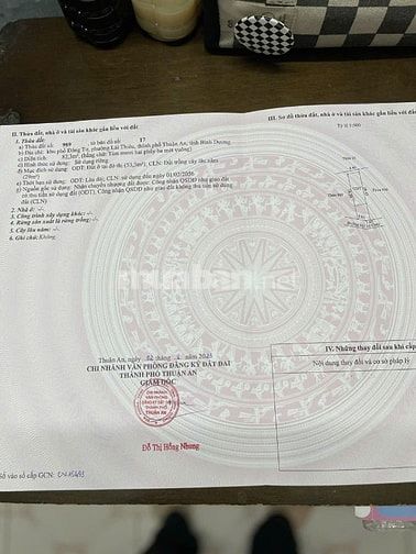 Tôi bán đất 82m2 Lái Thiêu giá 2.3 tỷ đường 4m sau lưng trường học