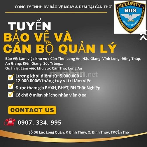 Tuyển nhân viên Bảo Vệ và cán bộ quản lý 