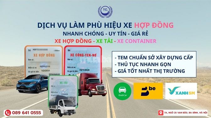 NHẬN LÀM PHÙ HIỆU XE CONTAINER - XE TẢI - XE HỢP ĐỒNG