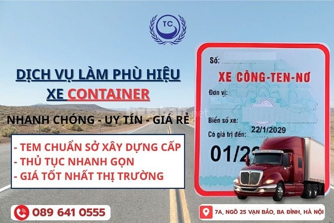 NHẬN LÀM PHÙ HIỆU XE CONTAINER - XE TẢI - XE HỢP ĐỒNG