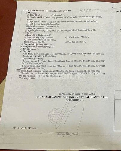 BÁN NHÀ MẶT TIỀN : 74A LÝ THÁNH TÔNG - P. HIỆP TÂN - Q. TÂN PHÚ - HCM