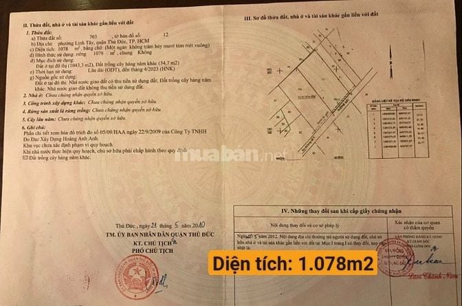 Bán nhà đường số 9 Kha Vạn Cân P Linh Tây gần ngay chợ Thủ Đức 2.156m2