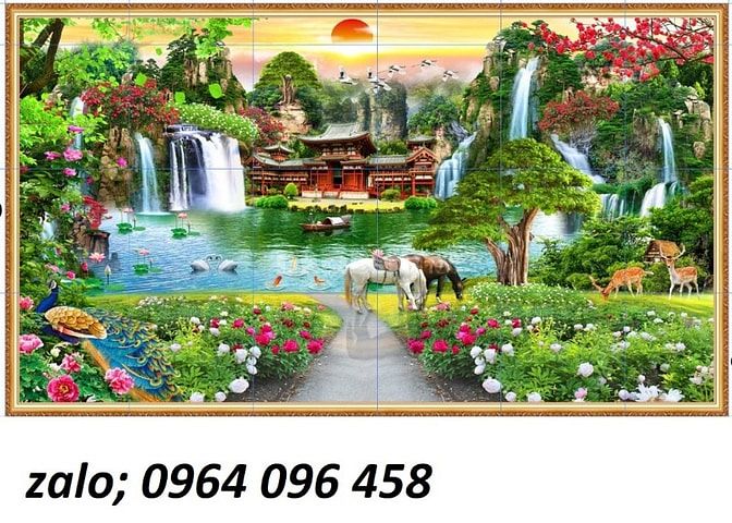 tranh gạch 3d ốp tường phòng khách - NCV4