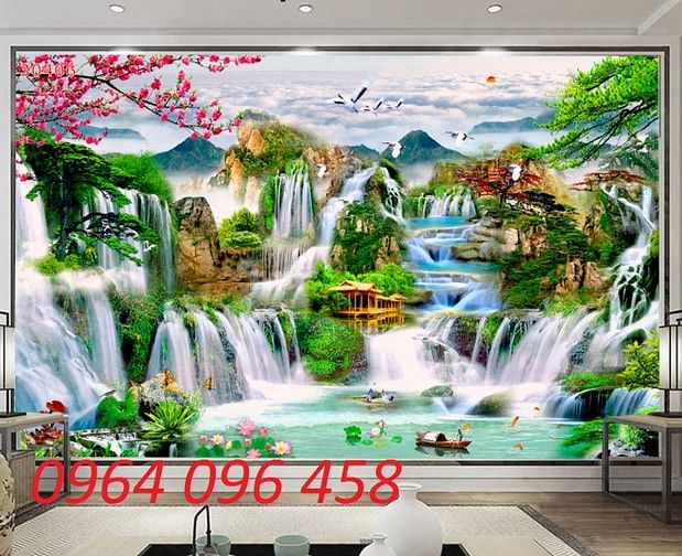 tranh gạch 3d ốp tường phòng khách - NCV4