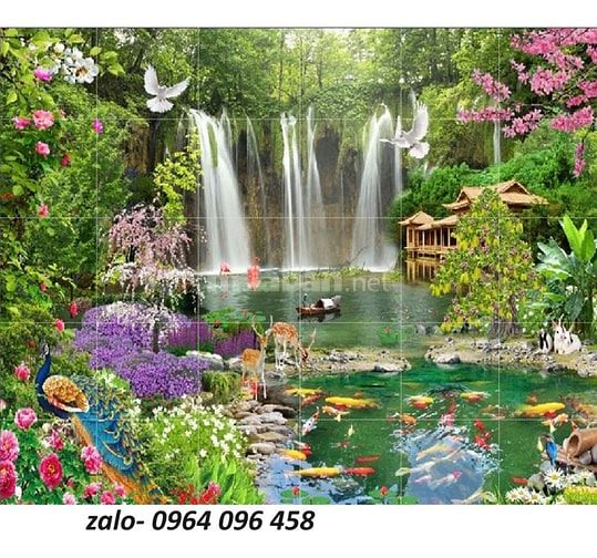 tranh gạch 3d ốp tường phòng khách - NCV4
