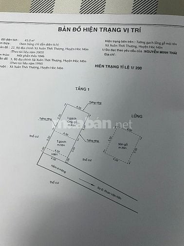 Về quê Bán nhà cấp 4 gác lửng ,đã lên đất thổ Cư