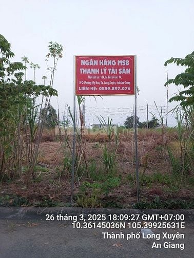 Bán 136m2 đất ở tại đô thị tại phưỡng Mỹ Hòa, Long Xuyên, An Giang