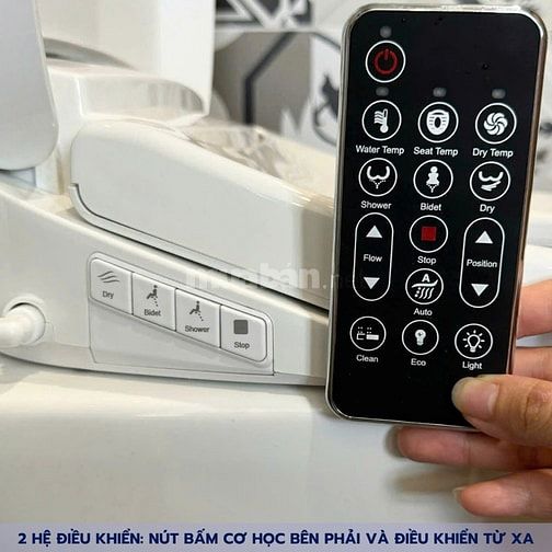 Nắp Bồn Cầu Thông Minh Mekin - Xịt Rửa Massage, Sấy Khô, Làm Ấm