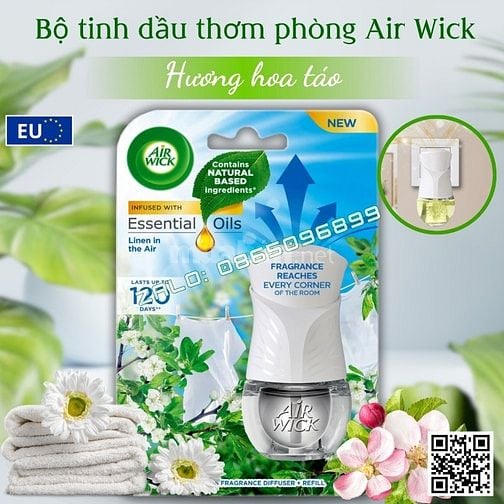 Bộ tinh dầu thơm phòng AirWick 19ml nhập khẩu Châu Âu, hỗ trợ khử mùi