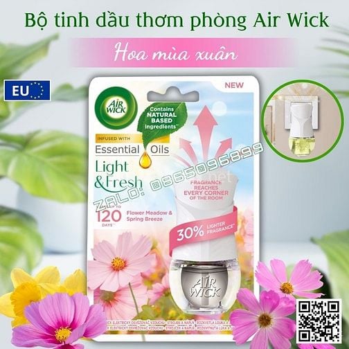 Bộ tinh dầu thơm phòng AirWick 19ml nhập khẩu Châu Âu, hỗ trợ khử mùi