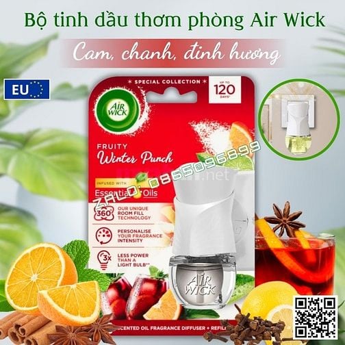 Bộ tinh dầu thơm phòng AirWick 19ml nhập khẩu Châu Âu, hỗ trợ khử mùi