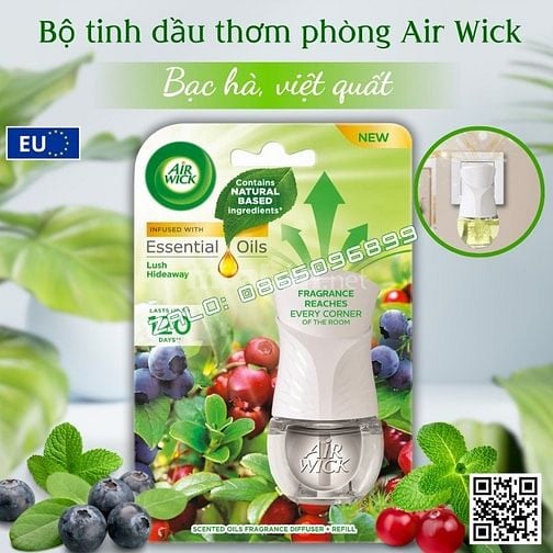 Bộ tinh dầu thơm phòng AirWick 19ml nhập khẩu Châu Âu, hỗ trợ khử mùi