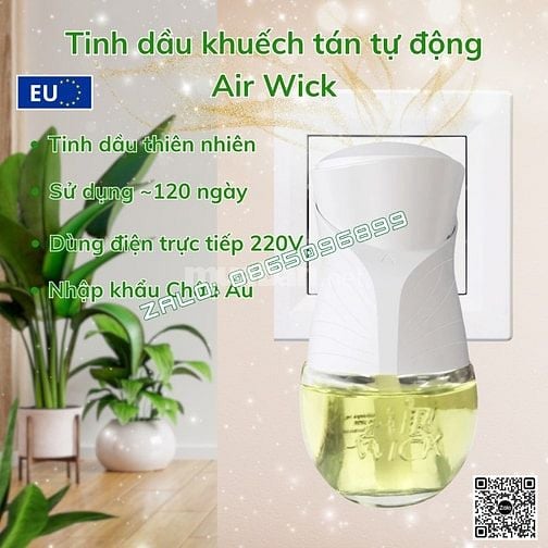 Bộ tinh dầu thơm phòng AirWick 19ml nhập khẩu Châu Âu, hỗ trợ khử mùi