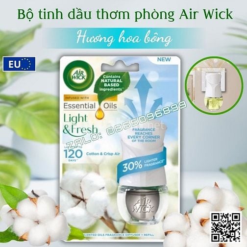Bộ tinh dầu thơm phòng AirWick 19ml nhập khẩu Châu Âu, hỗ trợ khử mùi