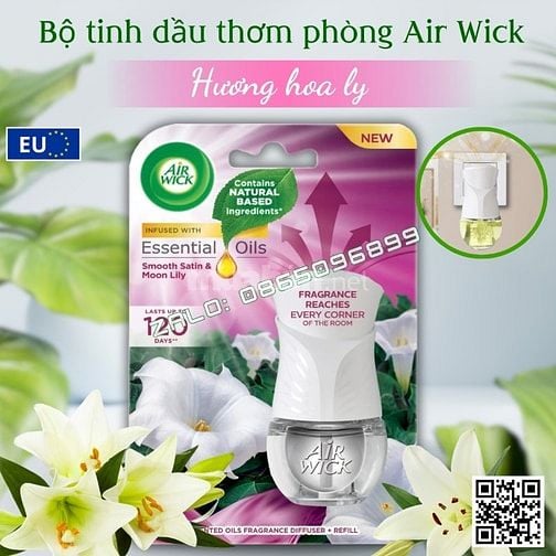 Bộ tinh dầu thơm phòng AirWick 19ml nhập khẩu Châu Âu, hỗ trợ khử mùi