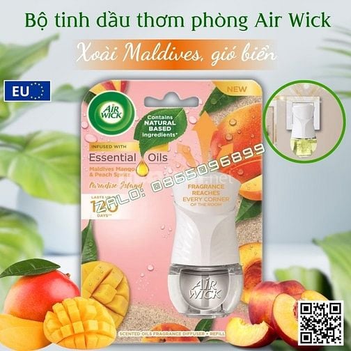 Bộ tinh dầu thơm phòng AirWick 19ml nhập khẩu Châu Âu, hỗ trợ khử mùi