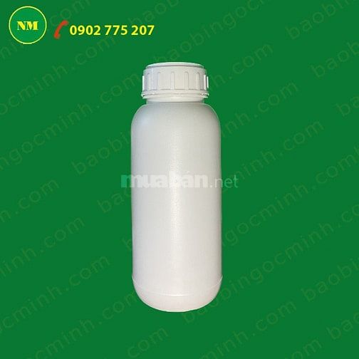 Sản xuất chai nhựa HDPE 1L bóng đẹp, dễ dàng in ấn thông tin sản phẩm 