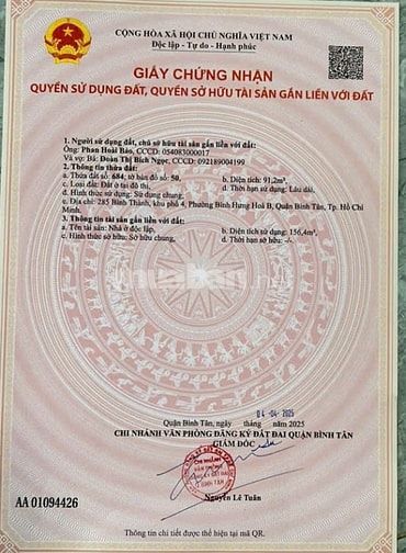 Bán nhà mặt tiền 285 Bình Thành, P. Bình Hưng Hòa B, Q. Bình Tân