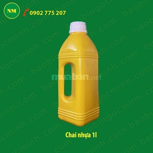 Sản xuất chai nhựa HDPE 1L bóng đẹp, dễ dàng in ấn thông tin sản phẩm 