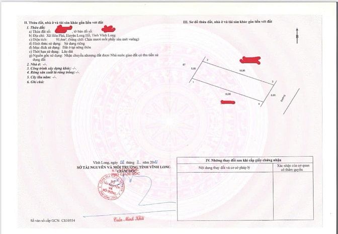 Đất nền 91m2 full thổ cư tại Xã Hòa Phú, H.Long Hồ, T.Vĩnh Long bán