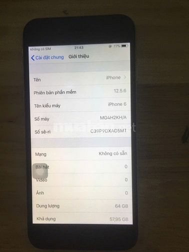 iPhone 6 64g.pin 100.man hình zin .