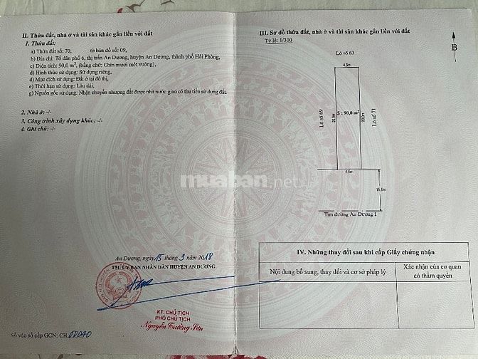 Đất tổ 6 phường lê lợi s90m Đường quy hoạch rộng 31m Quận an dương 