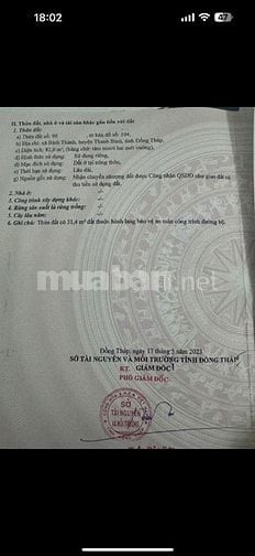 Bán nhà mặt tiền Ấp Bình Chánh, Xã Bình Thành, Thanh Bình, Đồng Tháp