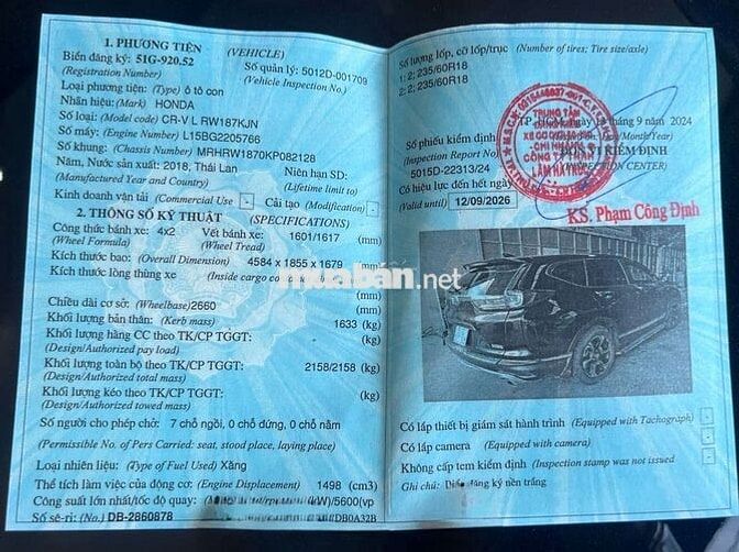 HONDA CRV L FULL OPTION NHẬP THÁI GIÁ ĐẸP