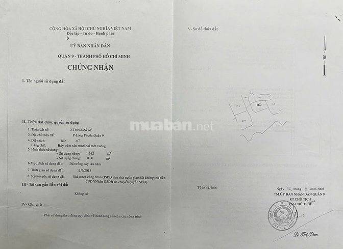 Bán đất tại Long Phước Thủ Đức, DT 7070m2, thổ cư 200m2, mt đường 10m