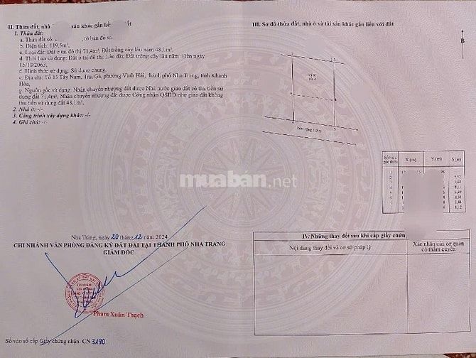 VHA140 BÁN ĐẤT HẺM 3M ĐƯỜNG ĐÀO VĂN TIẾN - VĨNH HẢI